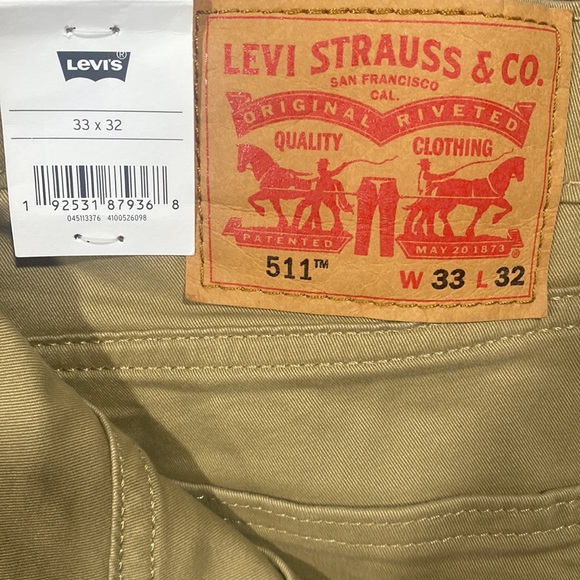 Levi's® Men's 511m Slim Fit Jeans 
Color.    Tan   Size. 33×32.    NWT - Picture 4 of 5